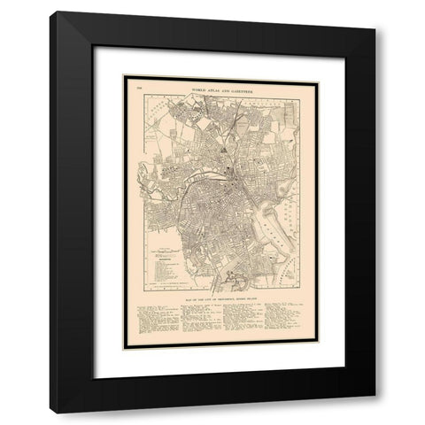 Providence  Rhode Island - Reynold 1921 Black Modern Wood Framed Art Print with Double Matting by Reynold