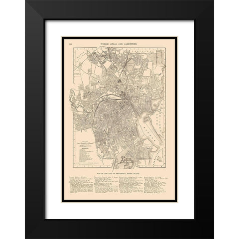 Providence  Rhode Island - Reynold 1921 Black Modern Wood Framed Art Print with Double Matting by Reynold