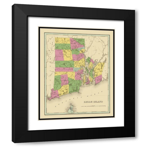 Rhode Island - Strong 1841 Black Modern Wood Framed Art Print with Double Matting by Strong