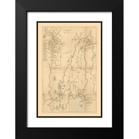 Rhode Island - Hammett 1849  Black Modern Wood Framed Art Print with Double Matting by Hammett