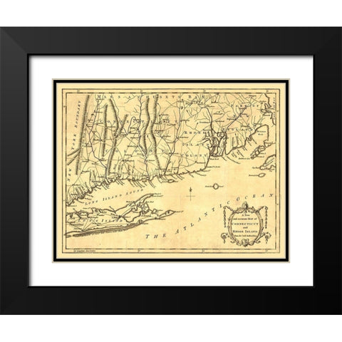 Rhode Island -1780 Black Modern Wood Framed Art Print with Double Matting by Unknown