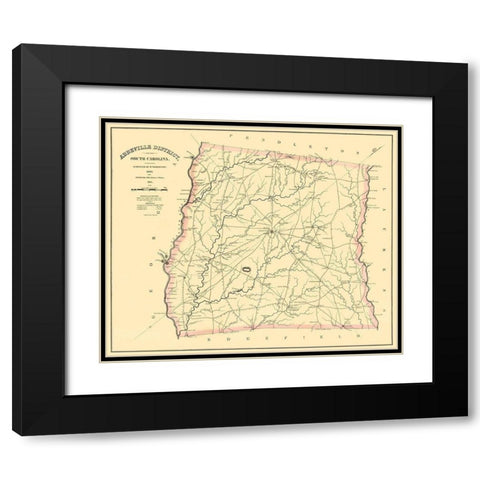Abbeville South Carolina Landowner - Mills 1825 Black Modern Wood Framed Art Print with Double Matting by Mills