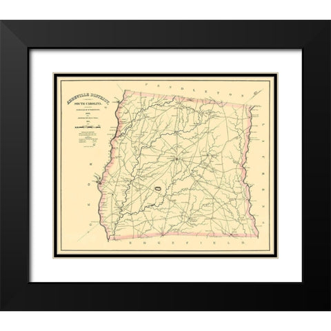 Abbeville South Carolina Landowner - Mills 1825 Black Modern Wood Framed Art Print with Double Matting by Mills