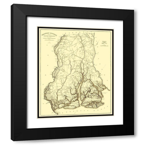 Beaufort, Hilton Head South Carolina Landowner Black Modern Wood Framed Art Print with Double Matting by Tanner