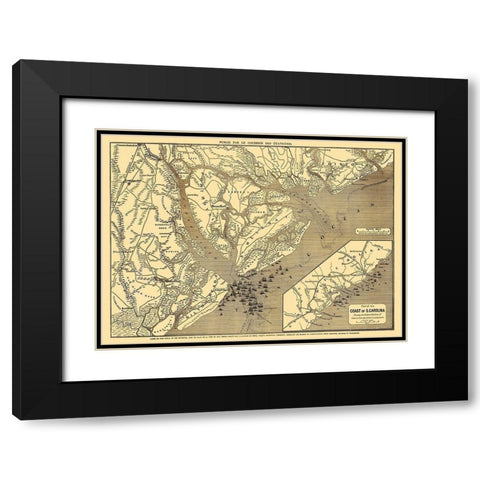 Beaufort, Savannah, Charleston South Carolina Black Modern Wood Framed Art Print with Double Matting by Colton