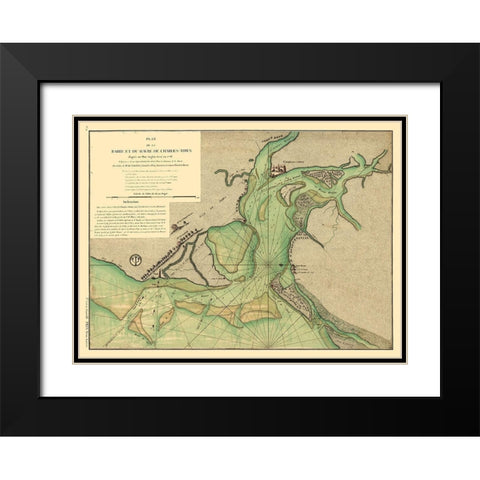 Charleston South Carolina - Sartine 1778  Black Modern Wood Framed Art Print with Double Matting by Sartine