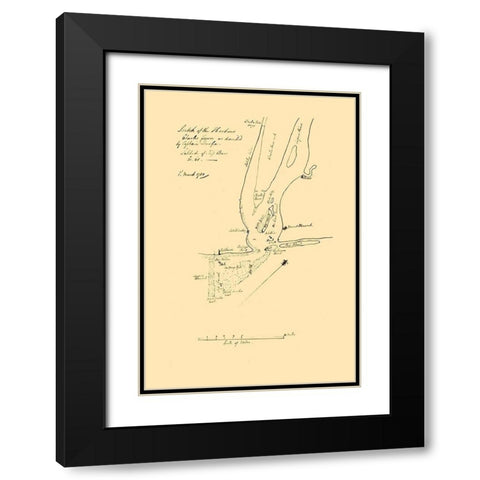 Charles Townn South Carolina - Durfee 1780  Black Modern Wood Framed Art Print with Double Matting by Durfee