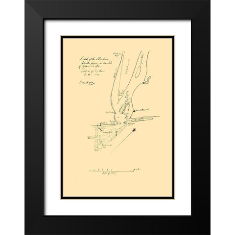 Charles Townn South Carolina - Durfee 1780  Black Modern Wood Framed Art Print with Double Matting by Durfee