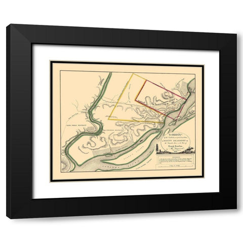 Mount Dearborn, South Carolina - Macomb 1809 Black Modern Wood Framed Art Print with Double Matting by Macomb
