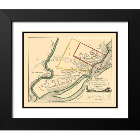 Mount Dearborn, South Carolina - Macomb 1809 Black Modern Wood Framed Art Print with Double Matting by Macomb