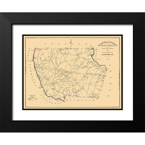 Fairfield South Carolina Landowner - Mills 1825 Black Modern Wood Framed Art Print with Double Matting by Mills