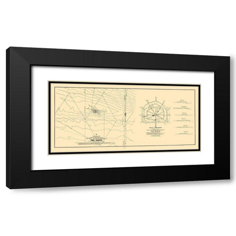 Fort Sumter, Charleston Harbor - Bowen 1835 Black Modern Wood Framed Art Print with Double Matting by Bowen