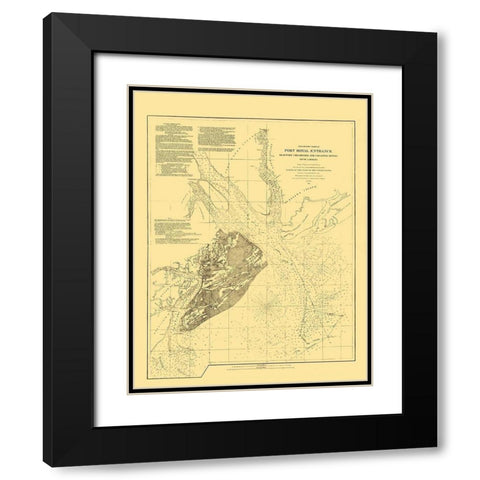 Hilton Head Island South Carolina Ship Channel Black Modern Wood Framed Art Print with Double Matting by Bache