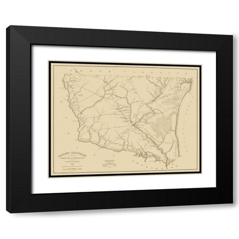 Horry South Carolina Landowner - Mills 1825 Black Modern Wood Framed Art Print with Double Matting by Mills