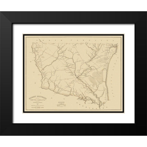 Horry South Carolina Landowner - Mills 1825 Black Modern Wood Framed Art Print with Double Matting by Mills