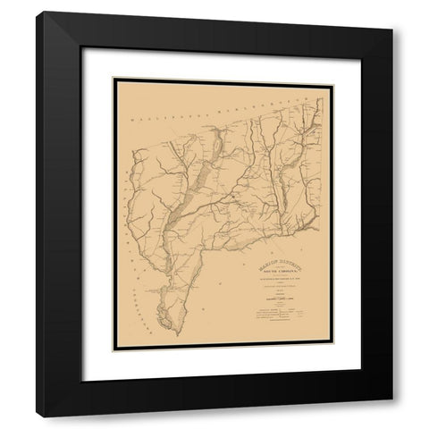 Marion County South Carolina - Harlee 1825  Black Modern Wood Framed Art Print with Double Matting by Harlee