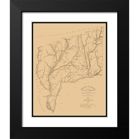 Marion County South Carolina - Harlee 1825  Black Modern Wood Framed Art Print with Double Matting by Harlee