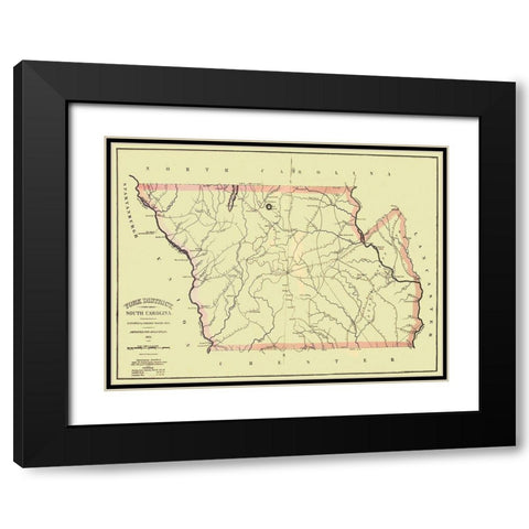 York South Carolina Landowner - Mills 1825 Black Modern Wood Framed Art Print with Double Matting by Mills