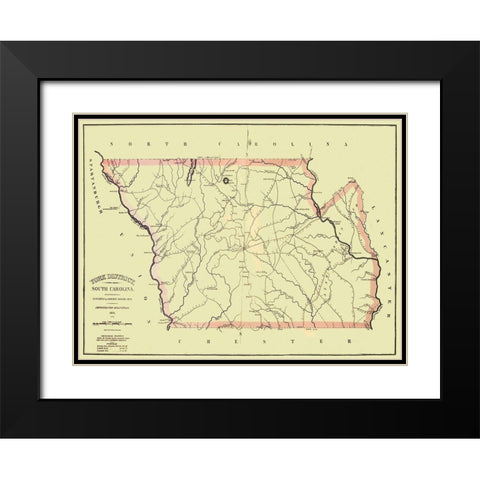 York South Carolina Landowner - Mills 1825 Black Modern Wood Framed Art Print with Double Matting by Mills