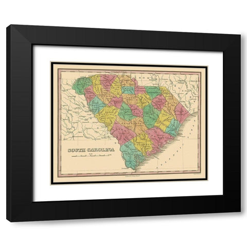 South Carolina - Finley 1831 Black Modern Wood Framed Art Print with Double Matting by Finley