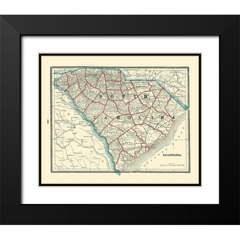 South Carolina - Rathbun 1893 Black Modern Wood Framed Art Print with Double Matting by Rathbun