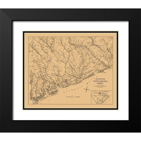 South Carolina - Cogswell 1861  Black Modern Wood Framed Art Print with Double Matting by Cogswell