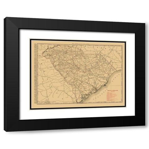 South Carolina -1900 Black Modern Wood Framed Art Print with Double Matting by Unknown