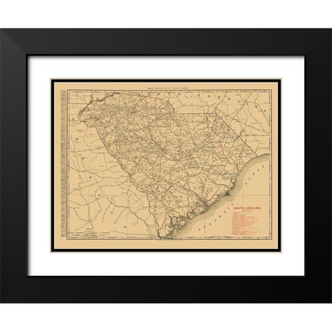 South Carolina -1900 Black Modern Wood Framed Art Print with Double Matting by Unknown