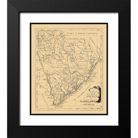 South Carolina -1779 Black Modern Wood Framed Art Print with Double Matting by Unknown