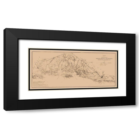 South Carolina Sea Coast - Fillmore 1863  Black Modern Wood Framed Art Print with Double Matting by Fillmore