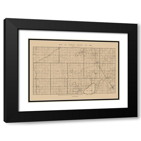 Hamlin County South Dakota - Abbott 1897  Black Modern Wood Framed Art Print with Double Matting by Abbott