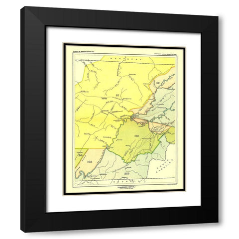 Tennessee - Detail - Hoen 1896 Black Modern Wood Framed Art Print with Double Matting by Hoen