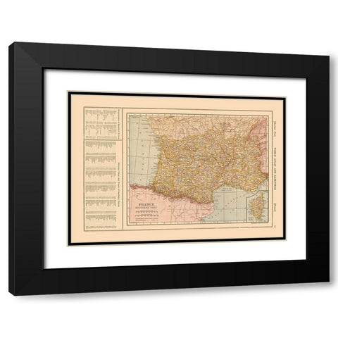 Southern France - Reynold 1921 Black Modern Wood Framed Art Print with Double Matting by Reynold