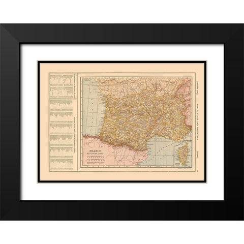 Southern France - Reynold 1921 Black Modern Wood Framed Art Print with Double Matting by Reynold