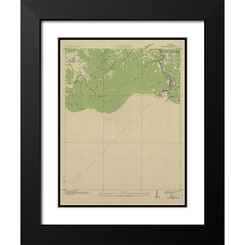 Gatlinburg Tennessee Quad - USGS 1936 Black Modern Wood Framed Art Print with Double Matting by USGS