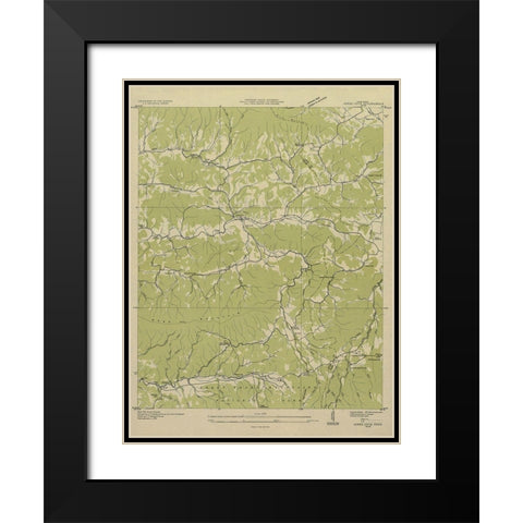 Jones Cove Tennessee Quad - USGS 1935 Black Modern Wood Framed Art Print with Double Matting by USGS