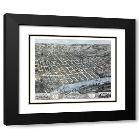 Knoxville Tennessee - Merchant 1871  Black Modern Wood Framed Art Print with Double Matting by Merchant