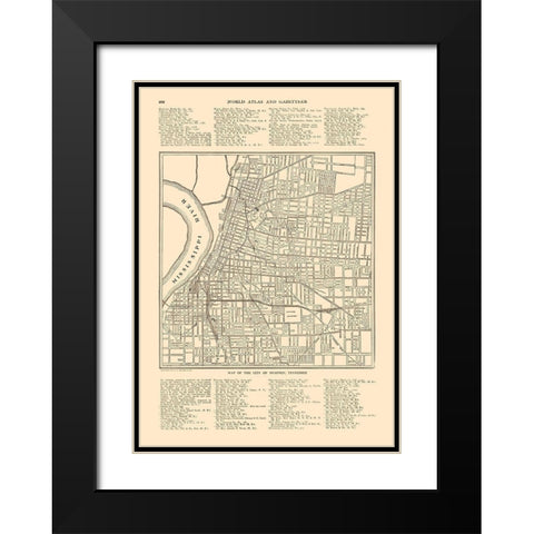Memphis  Tennessee - Reynold 1921 Black Modern Wood Framed Art Print with Double Matting by Reynold