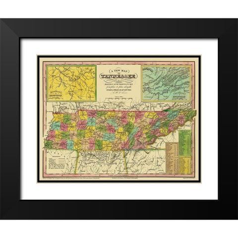 Tennessee - Tanner 1833 Black Modern Wood Framed Art Print with Double Matting by Tanner