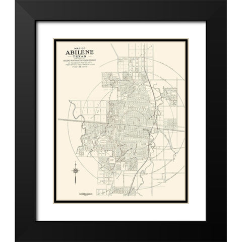 Abilene Texas - Sanborn 1929 Black Modern Wood Framed Art Print with Double Matting by Sanborn