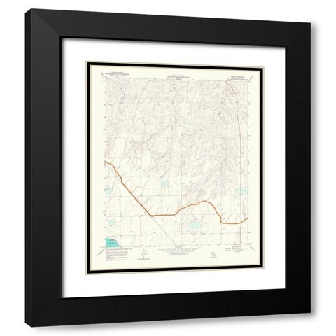 Abell Texas Quad - USGS 1967 Black Modern Wood Framed Art Print with Double Matting by USGS