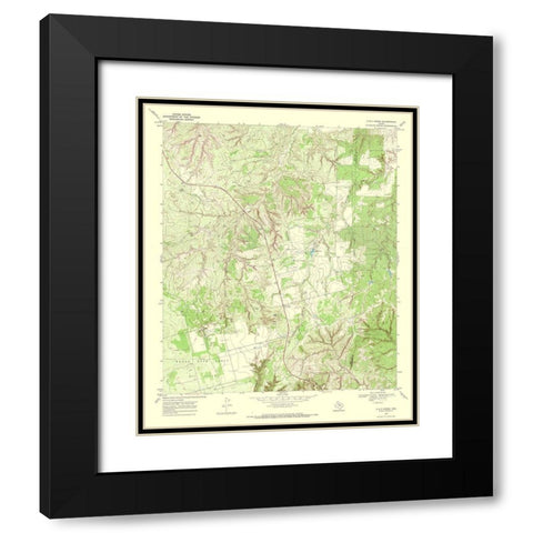 A B C Creek Texas Quad - USGS 1969 Black Modern Wood Framed Art Print with Double Matting by USGS