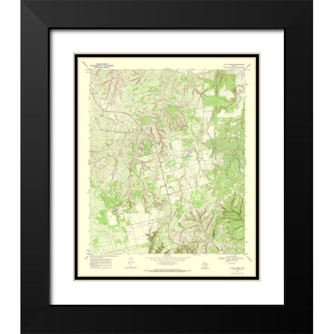 A B C Creek Texas Quad - USGS 1969 Black Modern Wood Framed Art Print with Double Matting by USGS