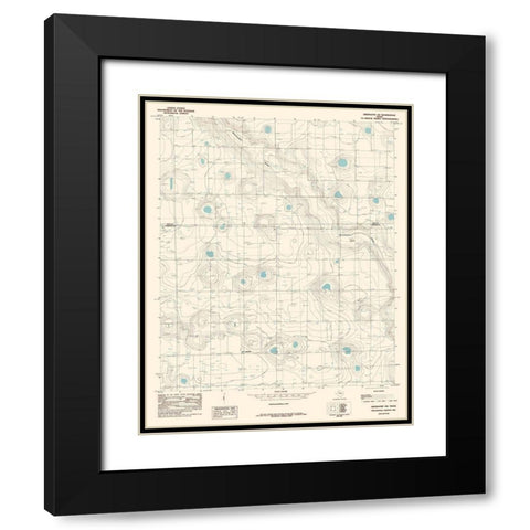 South West Abernathy Texas Quad - USGS 1985 Black Modern Wood Framed Art Print with Double Matting by USGS