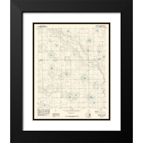 South West Abernathy Texas Quad - USGS 1985 Black Modern Wood Framed Art Print with Double Matting by USGS