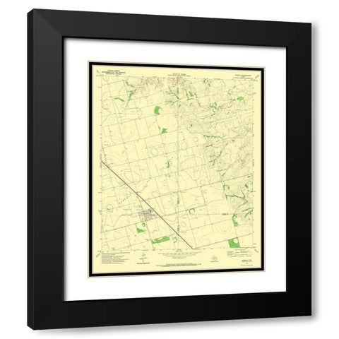 Ackerly Texas Quad - USGS 1970 Black Modern Wood Framed Art Print with Double Matting by USGS