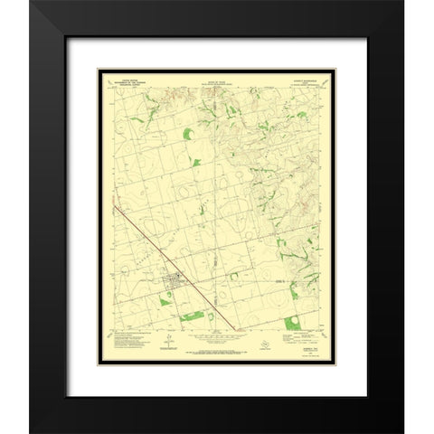 Ackerly Texas Quad - USGS 1970 Black Modern Wood Framed Art Print with Double Matting by USGS