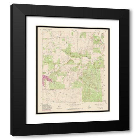 North East Antelope Creek Texas Quad - USGS 1962 Black Modern Wood Framed Art Print with Double Matting by USGS