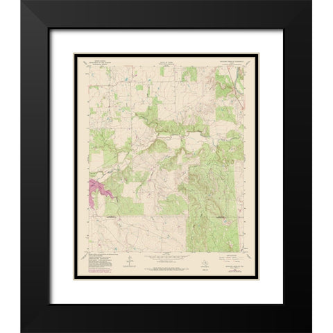 North East Antelope Creek Texas Quad - USGS 1962 Black Modern Wood Framed Art Print with Double Matting by USGS