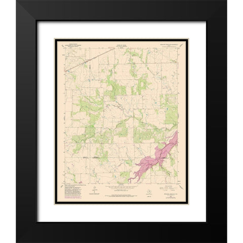 North West Antelope Creek Texas Quad - USGS 1962 Black Modern Wood Framed Art Print with Double Matting by USGS